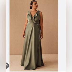 - BHLDN ( Anthropologie) Moss Green Bridesmaid Dress